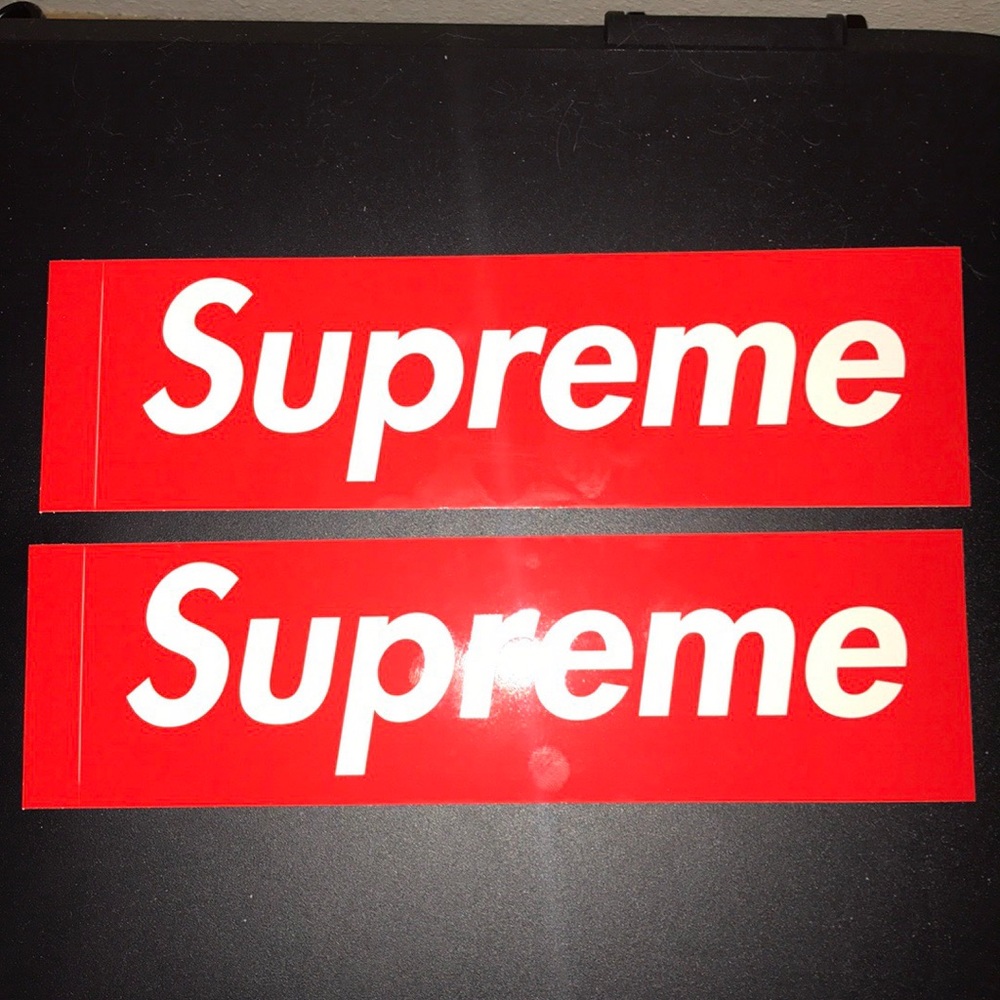 (2) brand new supreme box logo stickers
